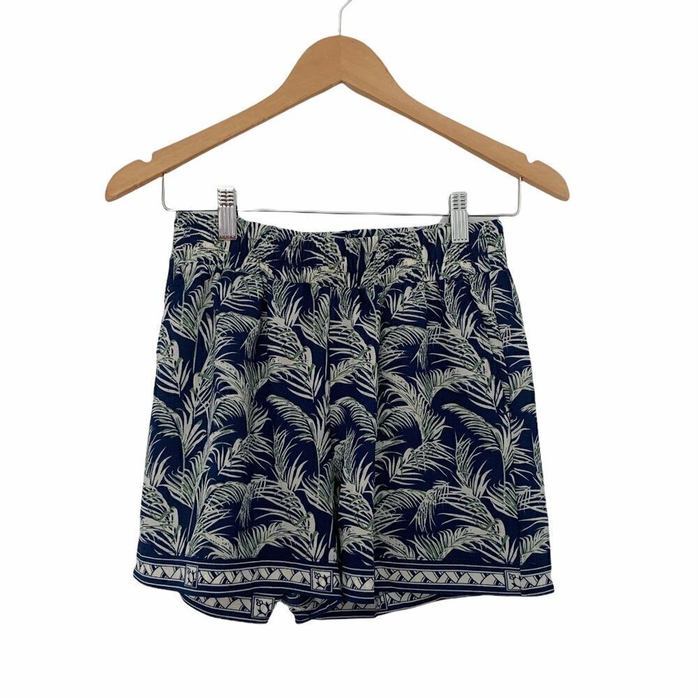 NWT Max Studio Blue Leaves Printed Flowy Shorts XS​​​​​​​​​​​​​​​​​​​​​​​​​​​​​​
